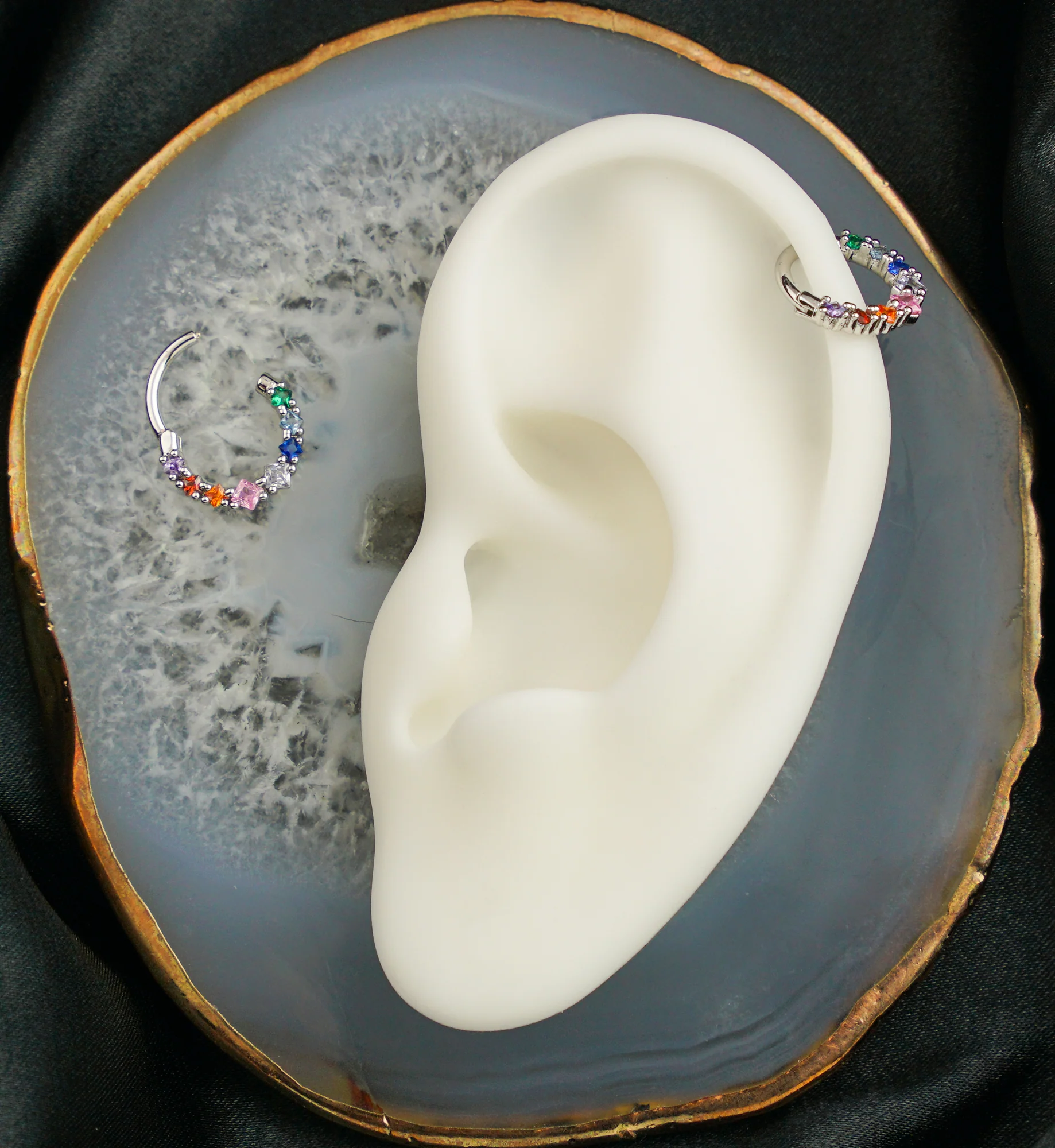 Birthstone Gems Straight Hinged Segment Ring - Image 4