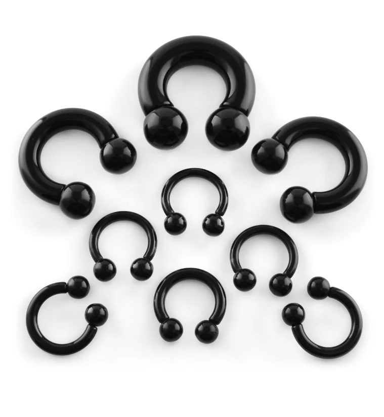Black Acrylic Circular Barbell - Image 4