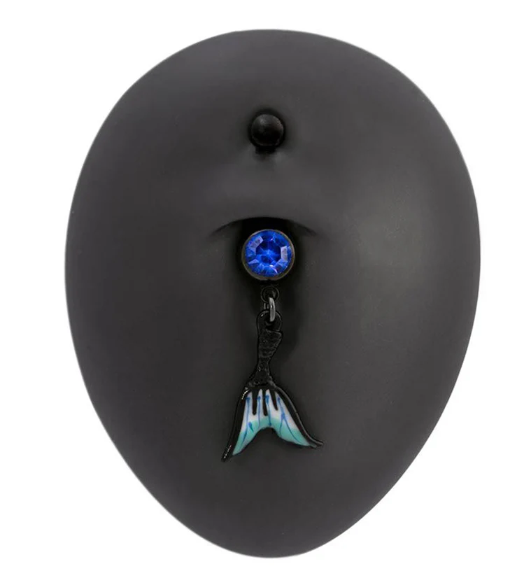 Black & Blue Mermaid Belly Button Ring - Image 2