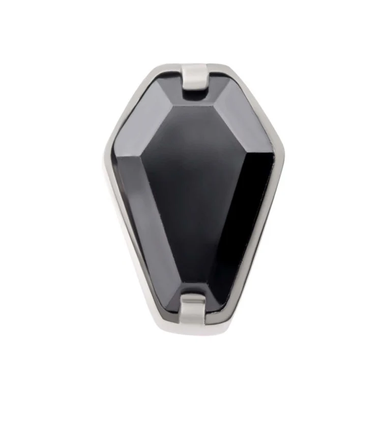 Black CZ Coffin Titanium Internally Threaded Top