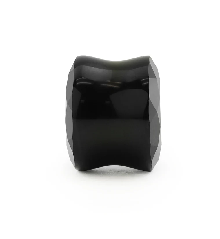 Black Faceted Agate Plugs - Image 4