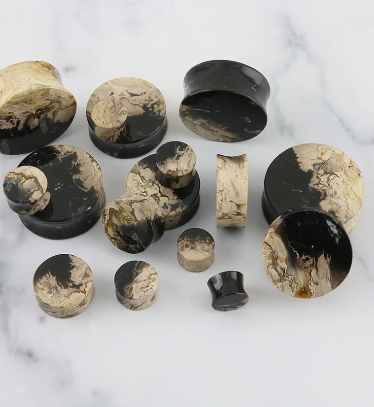 Black Flame Petrified Palm Root Plugs - Image 3