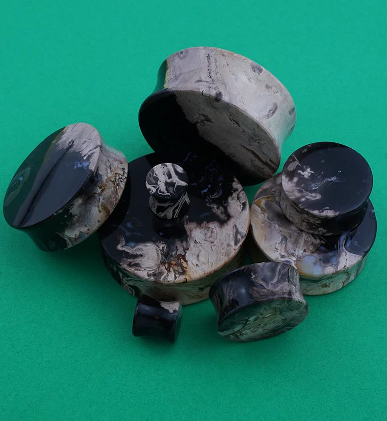 Black Flame Petrified Palm Root Plugs - Image 5