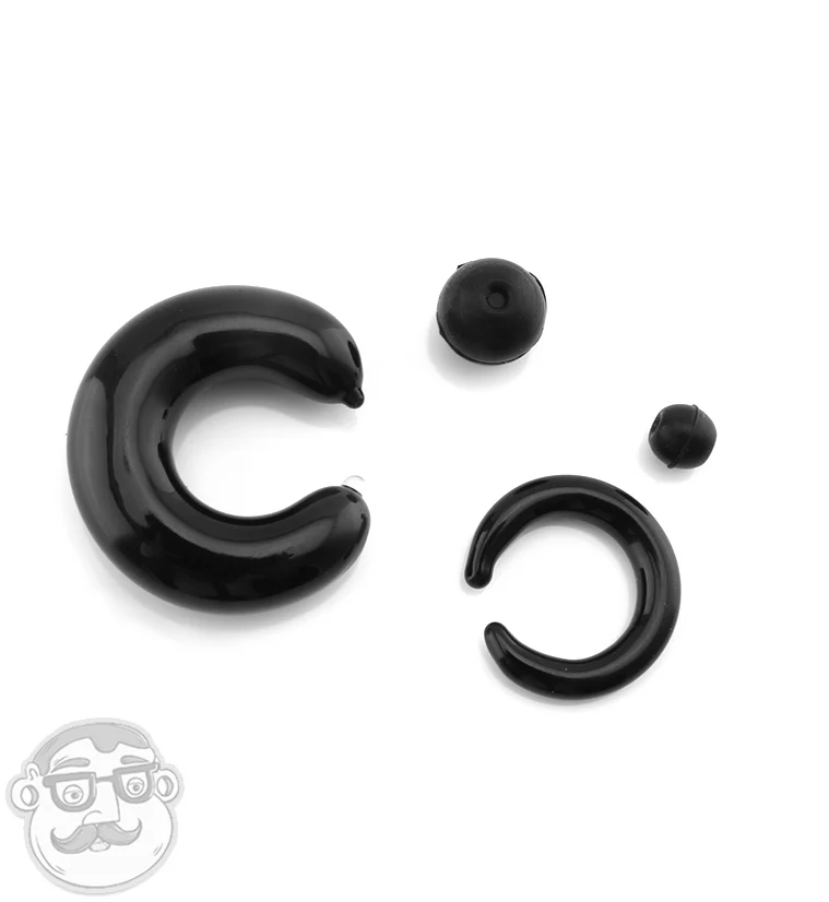 Black Glass Captive Ring - Image 3