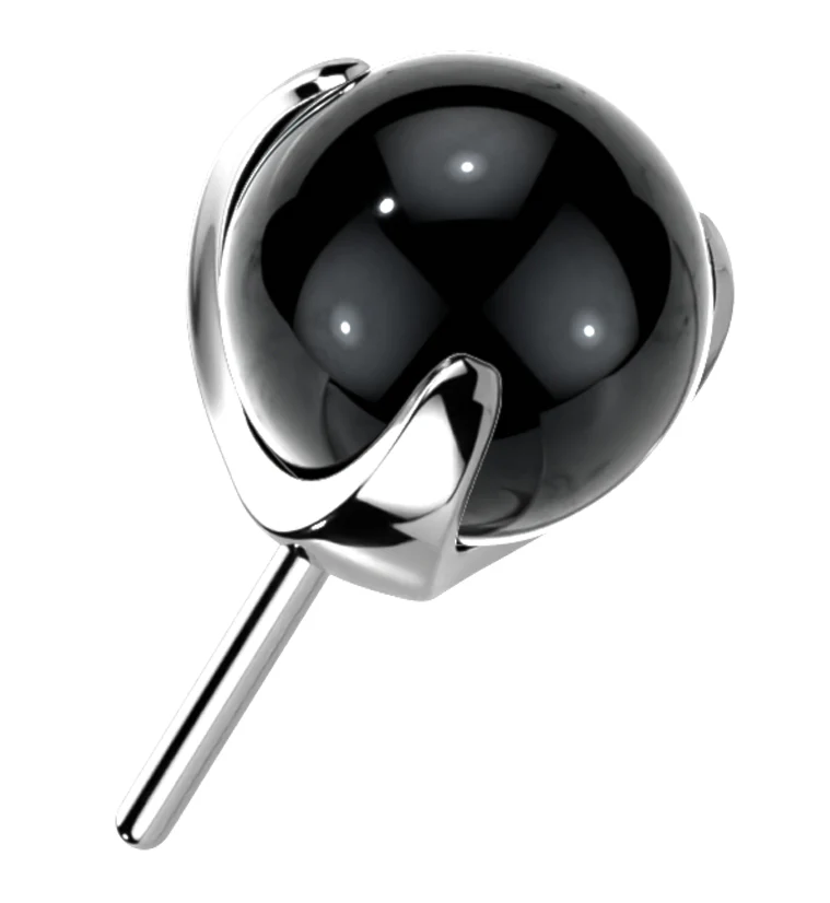 Black Glass Claw Titanium Threadless Top