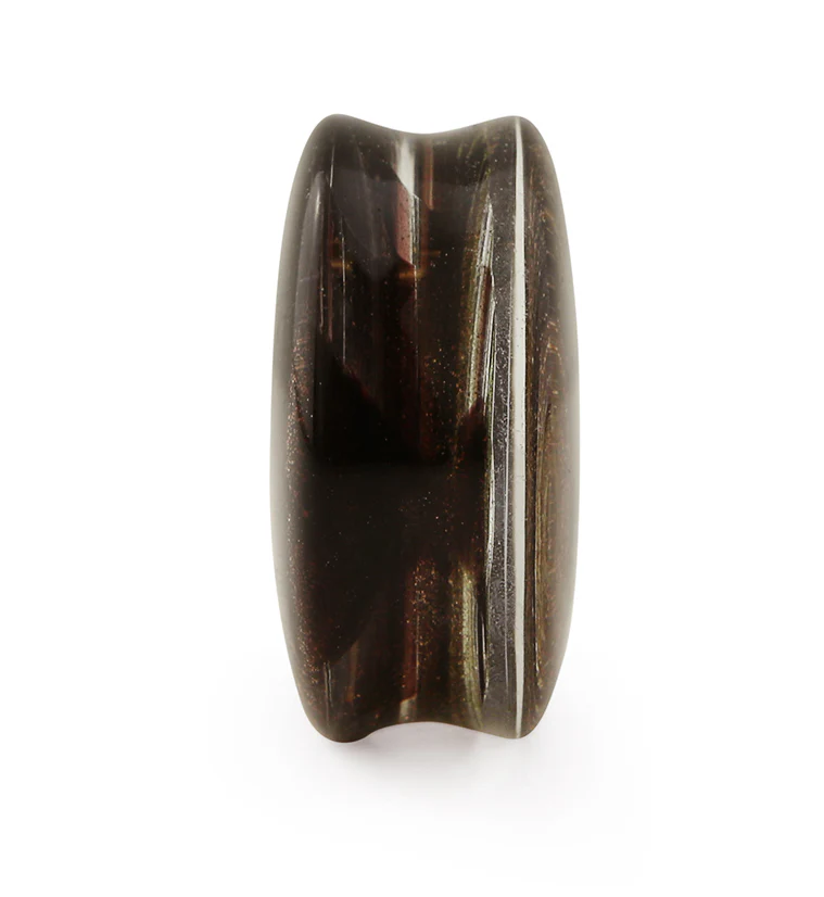 Black & Gold Glitz Glass Plugs - Image 4