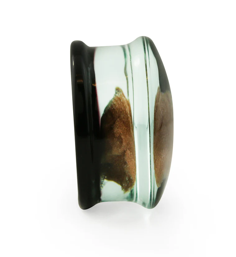 Black & Goldstone Glass Plugs - Image 6