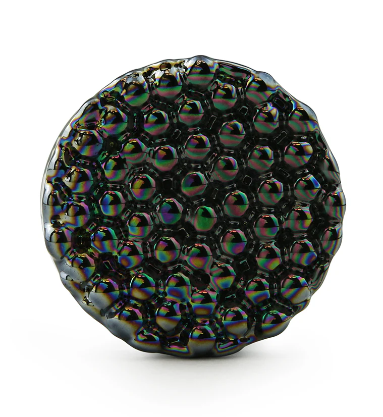 Black Iridescent Glass Plugs - Image 3