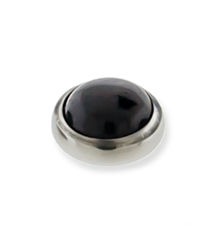 Black Onyx Stone Titanium Bezel End - Image 3
