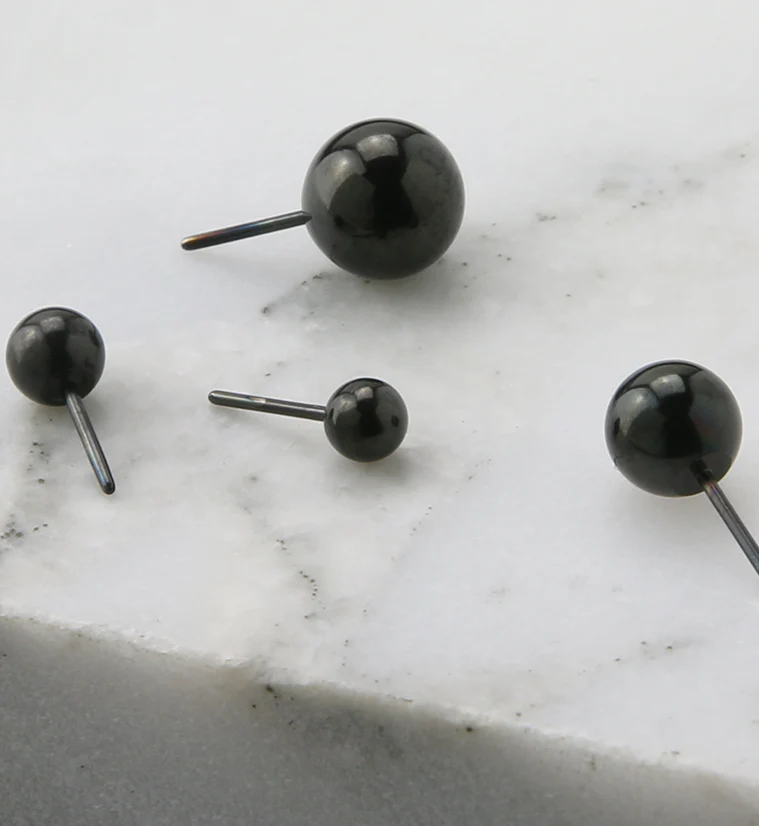 Black PVD Ball Titanium Threadless Top - Image 2