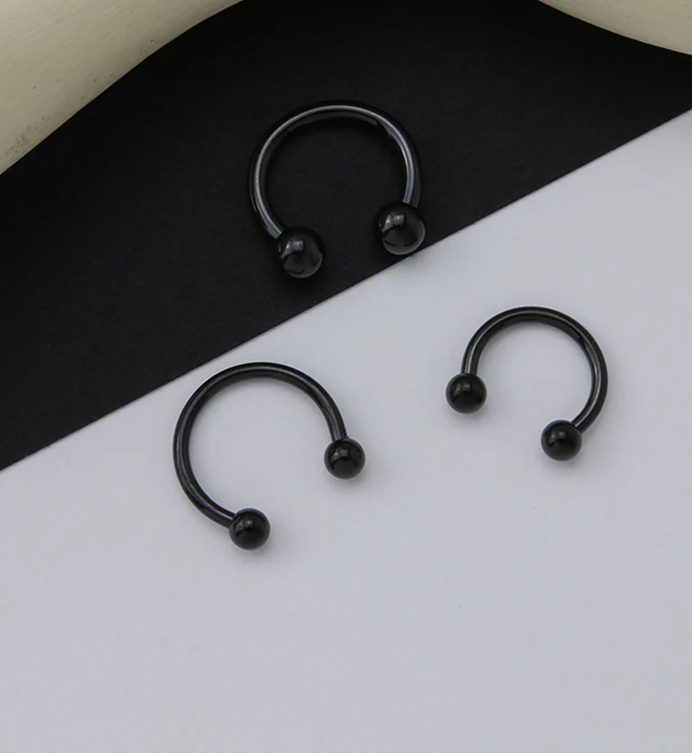 Black PVD Basic Titanium Circular Barbell - Image 2