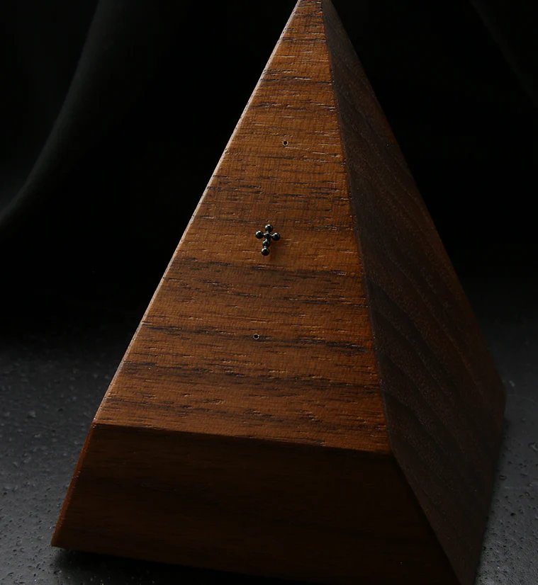Black PVD Beaded Cross Titanium Threadless Top - Image 2