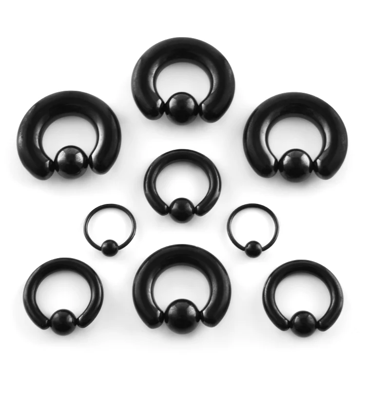 Black PVD Captive Bead Ring - Image 2