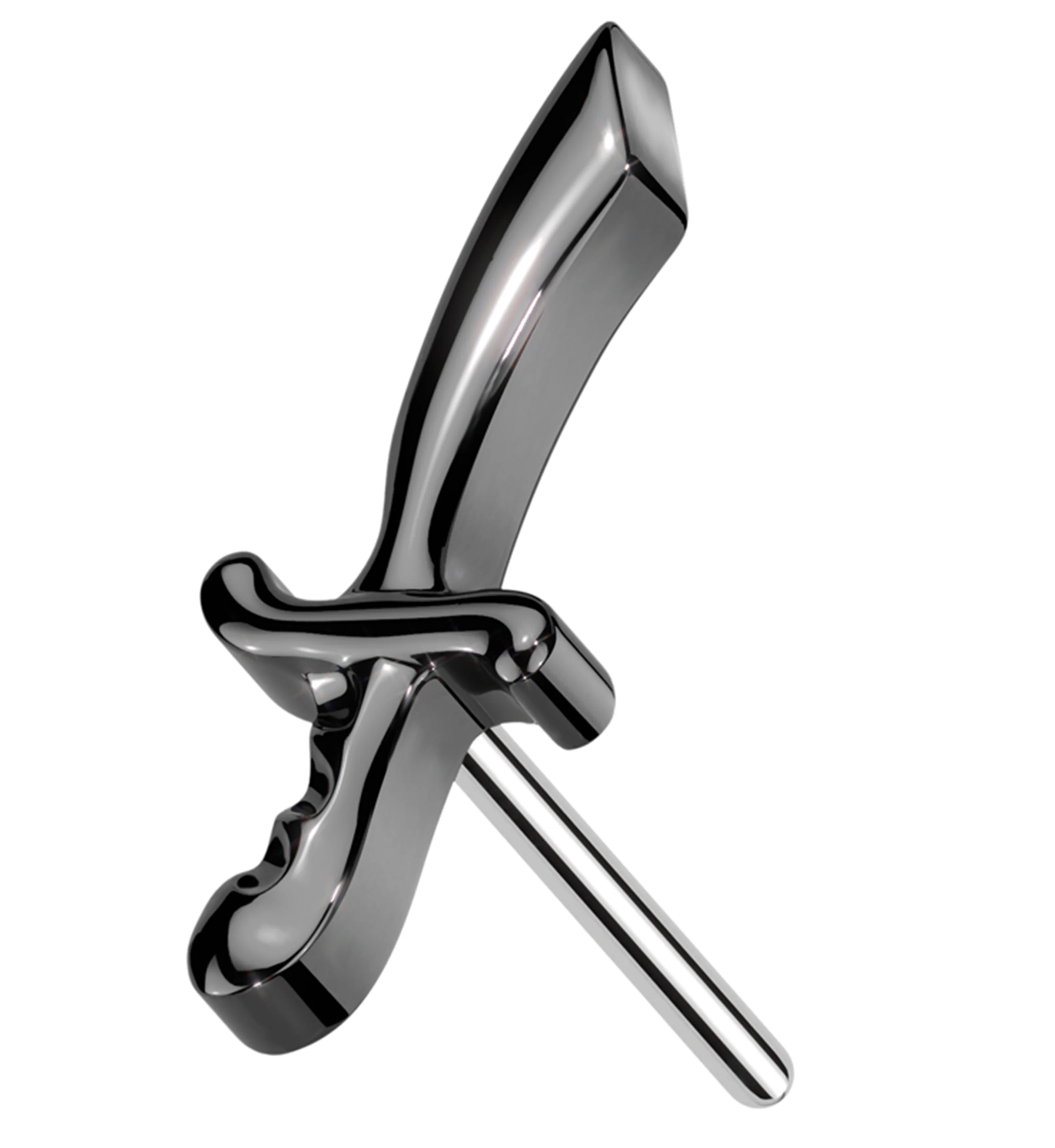 Black PVD Cutlass Sword Titanium Threadless Top