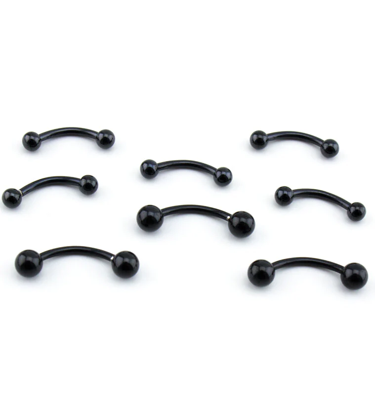 Black PVD Plated Curved Barbell - Image 3