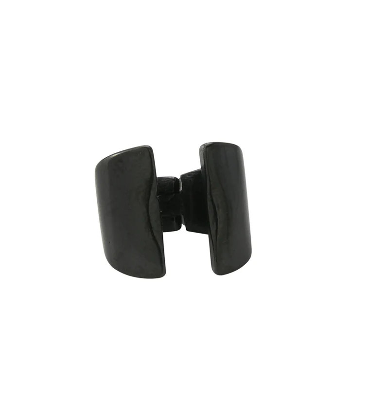 Black PVD Stainless Steel Hinged Stretched Ear Cuffs - Image 3