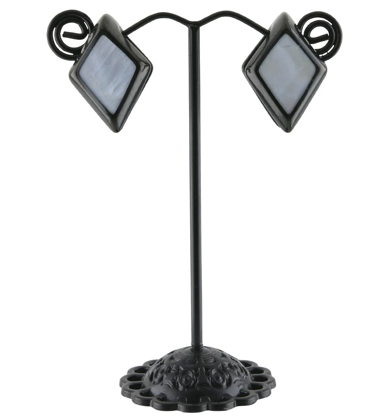 Black PVD Zircon Mother of Pearl Ear Weights - Image 3