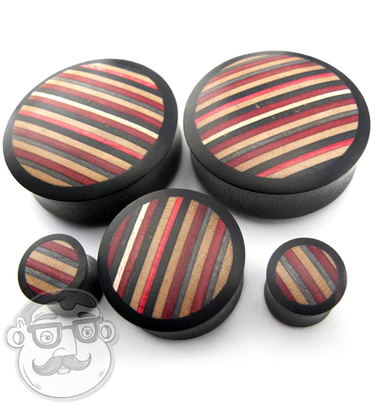 Black & Red Wood Skateboard Plugs - Image 3