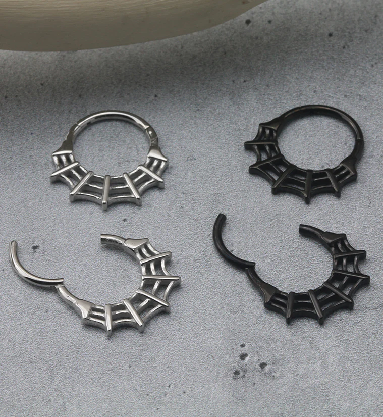 Black Spiderweb Hinged Segment Ring - Image 3