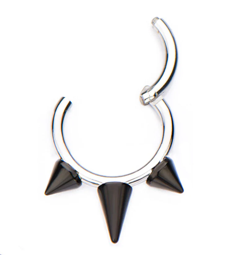 Black Spiked Hinged Segment Ring