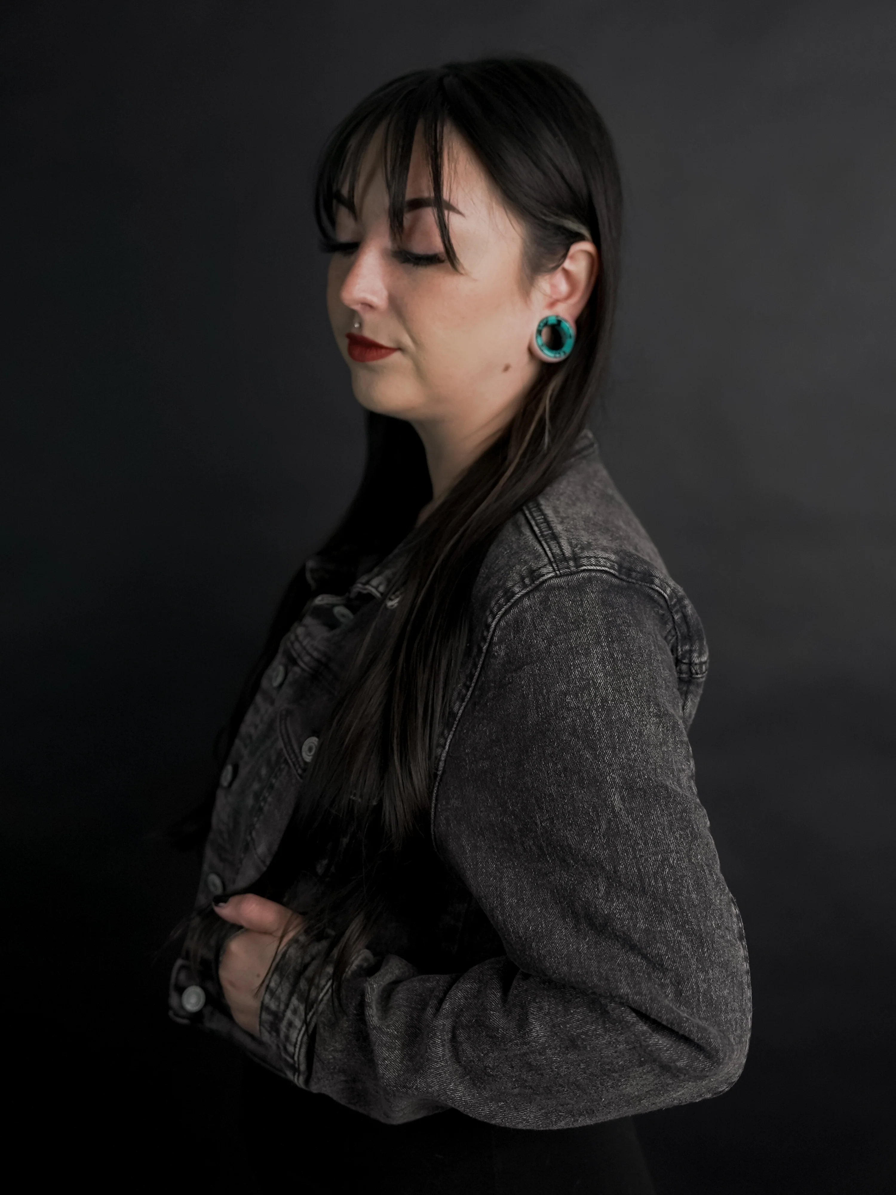 Black & Teal Howlite Stone Tunnels - Image 6