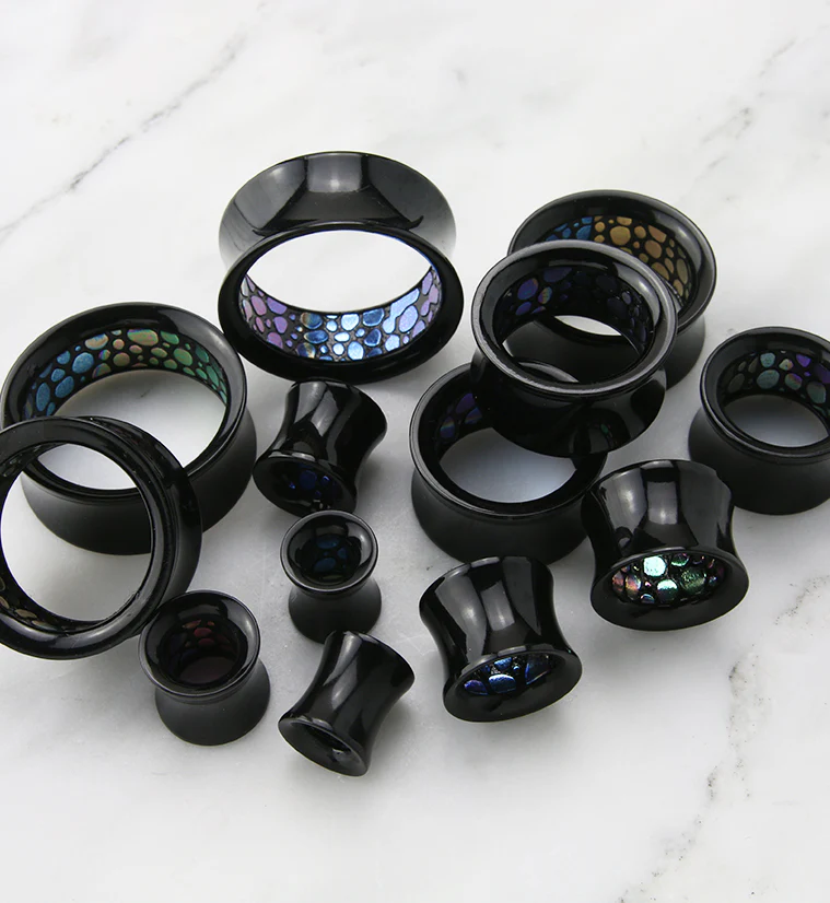 Black Tunnels With Inner Abalone Design - Image 2
