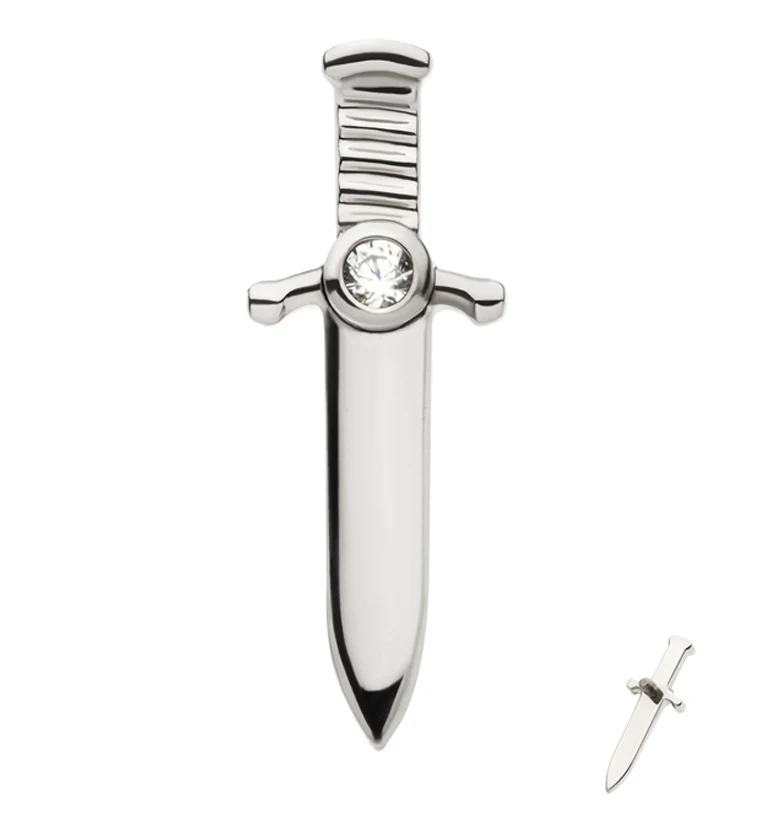 Blade Clear CZ Internally Threaded Titanium Top