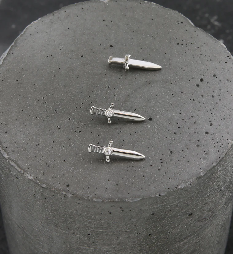 Blade Clear CZ Internally Threaded Titanium Top - Image 2