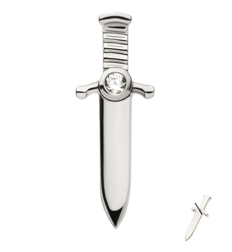 Blade Clear CZ Threadless Titanium Top