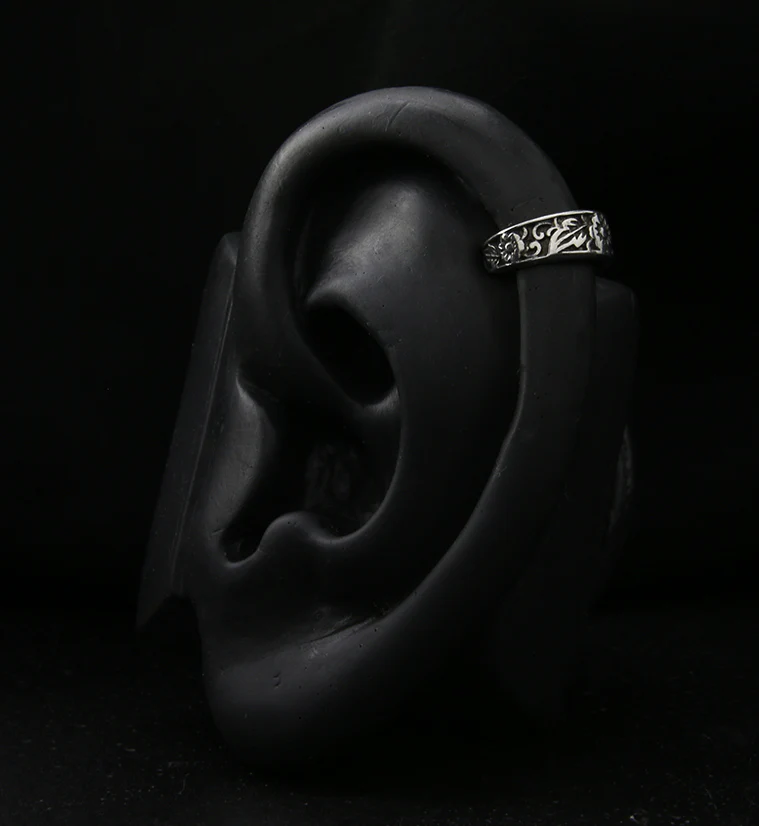 Blossom White Brass Ear Cuff