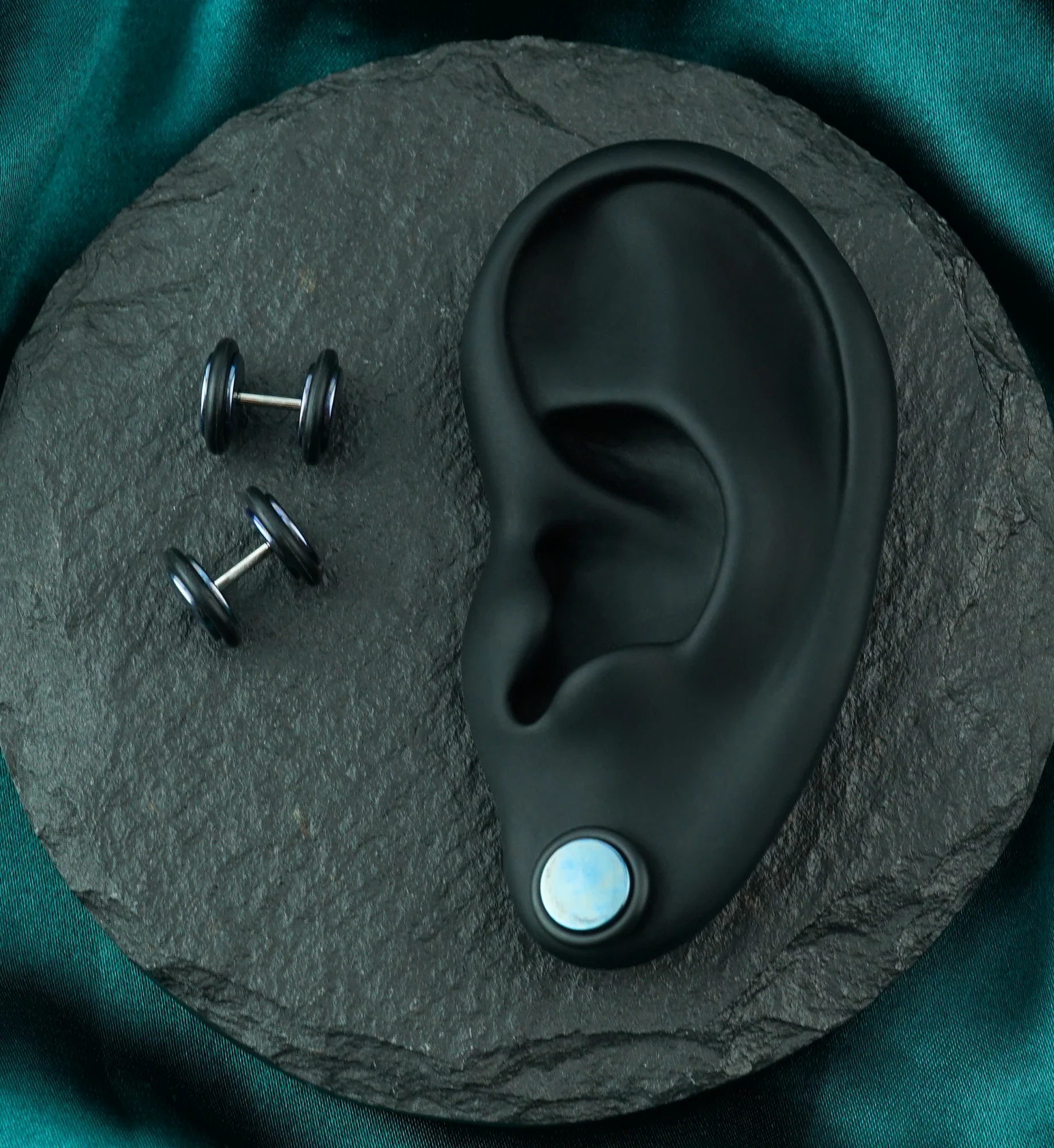 Blue Stainless Steel Fake Plugs - Image 2
