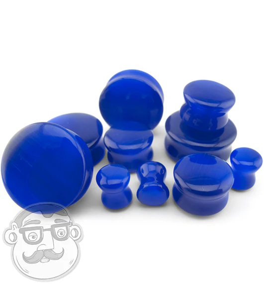 Blue Cat's Eye Glass Plugs - Image 6