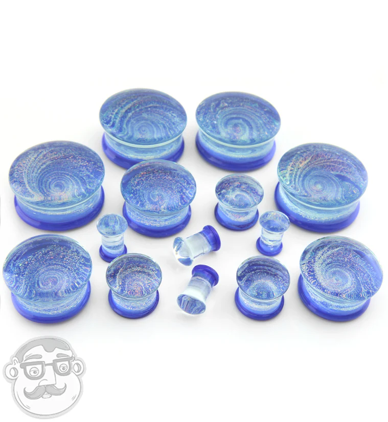 Blue Cosmic Spiral Glass Plugs - Image 2