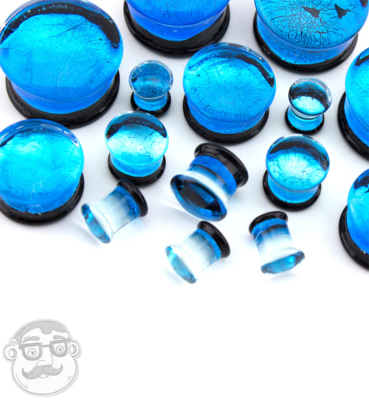 Blue Dichroic Glass Plugs - Image 2