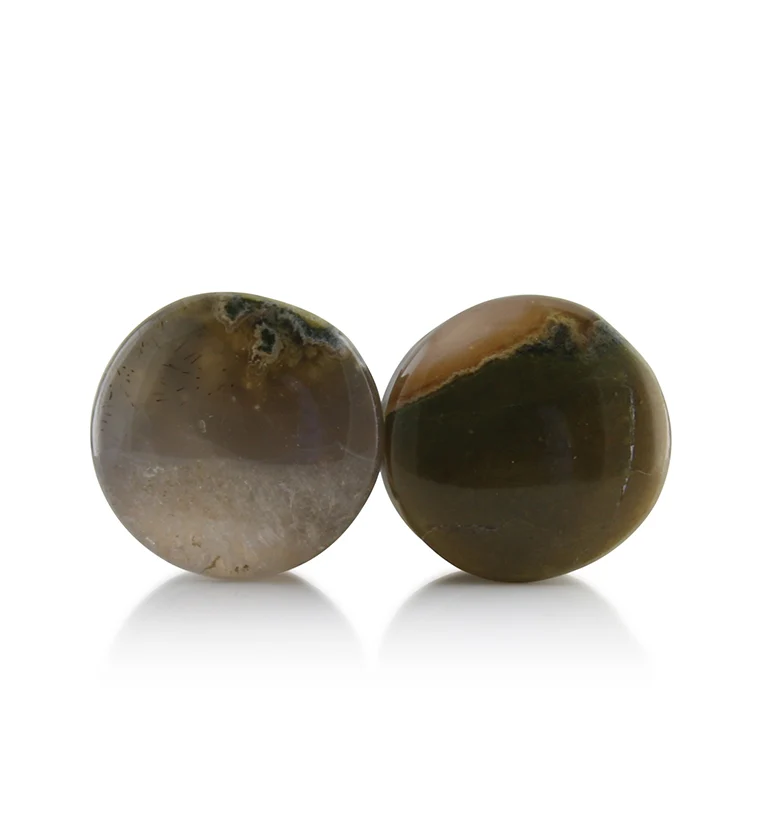 Blue Forest Petrified Wood Plugs 5-8 inch (16mm) Version 2