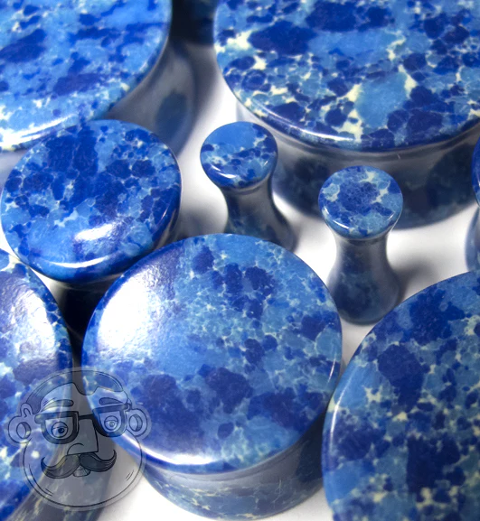 Blue Howlite Stone Plugs - Image 2