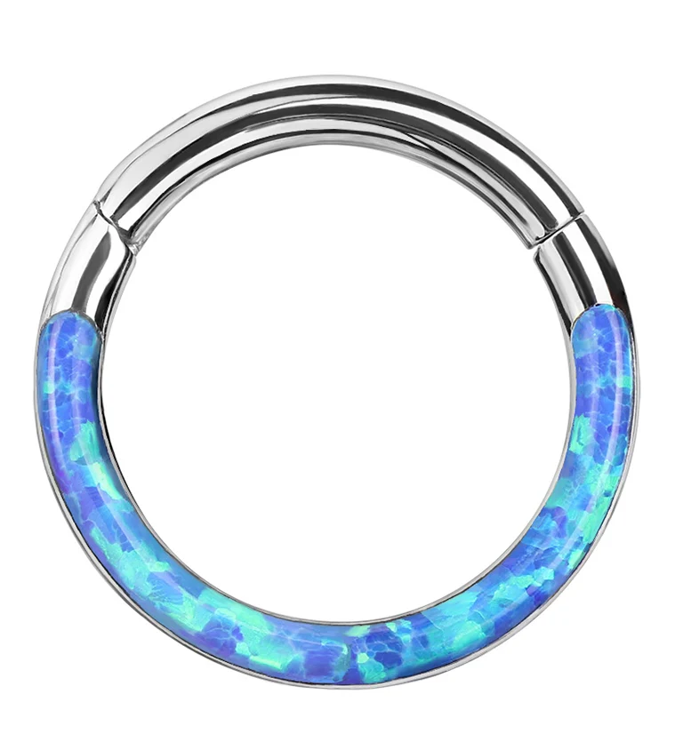Blue Opalite Frontal Hinged Segment Ring