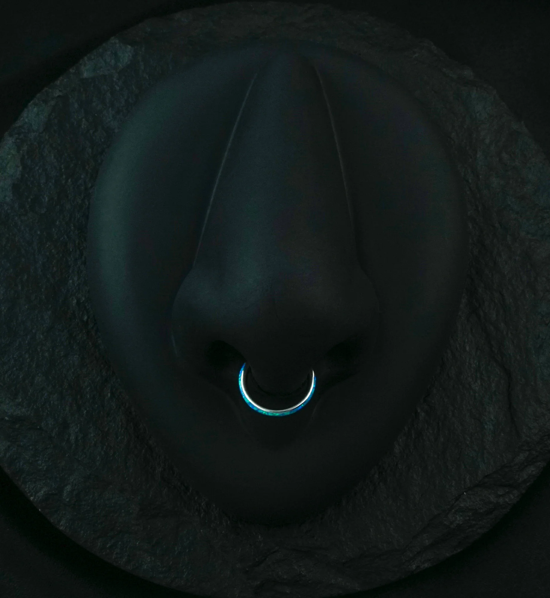 Blue Opalite Orbed Hinged Segment Ring - Image 2
