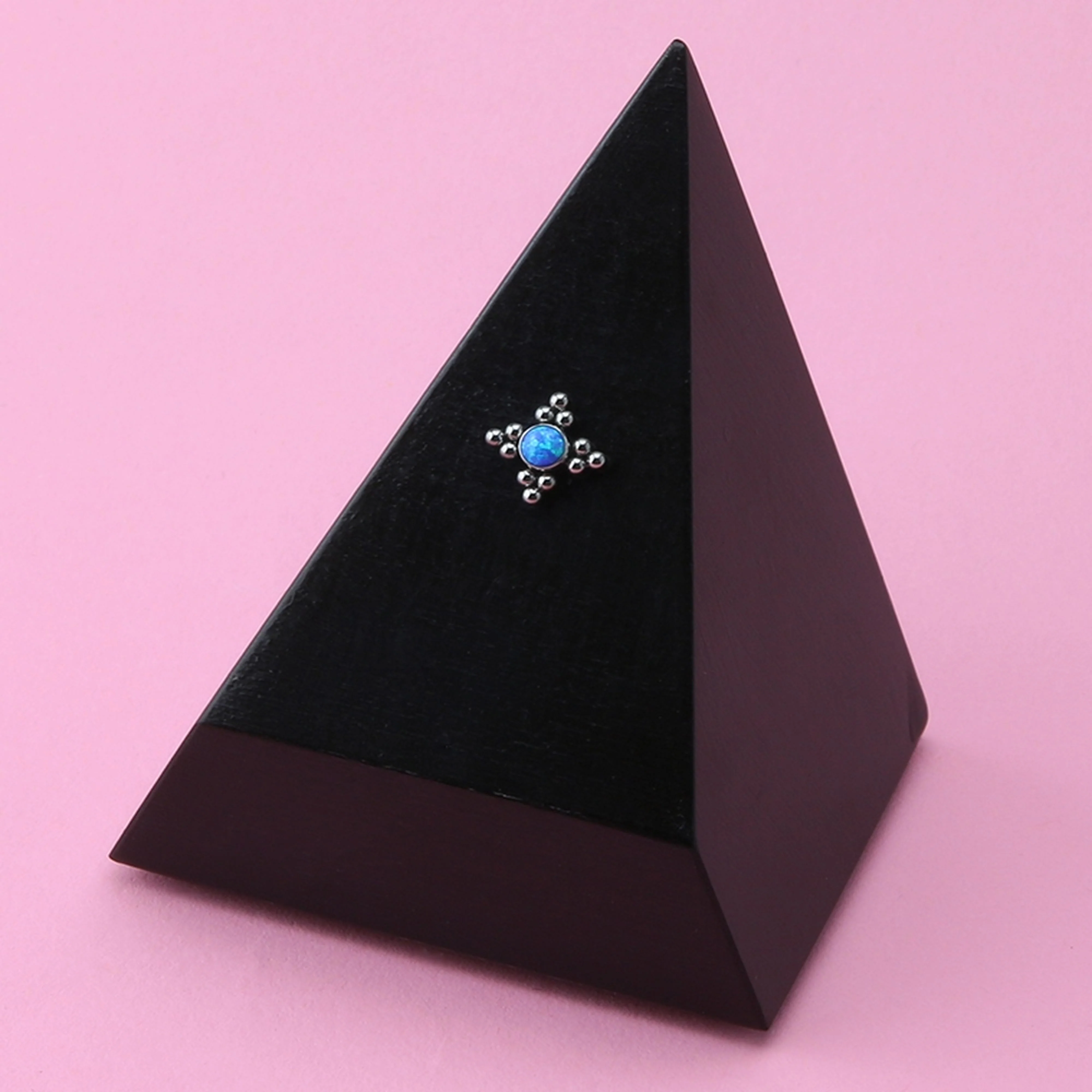 Blue Opalite Quad Titanium Threadless Top - Image 3