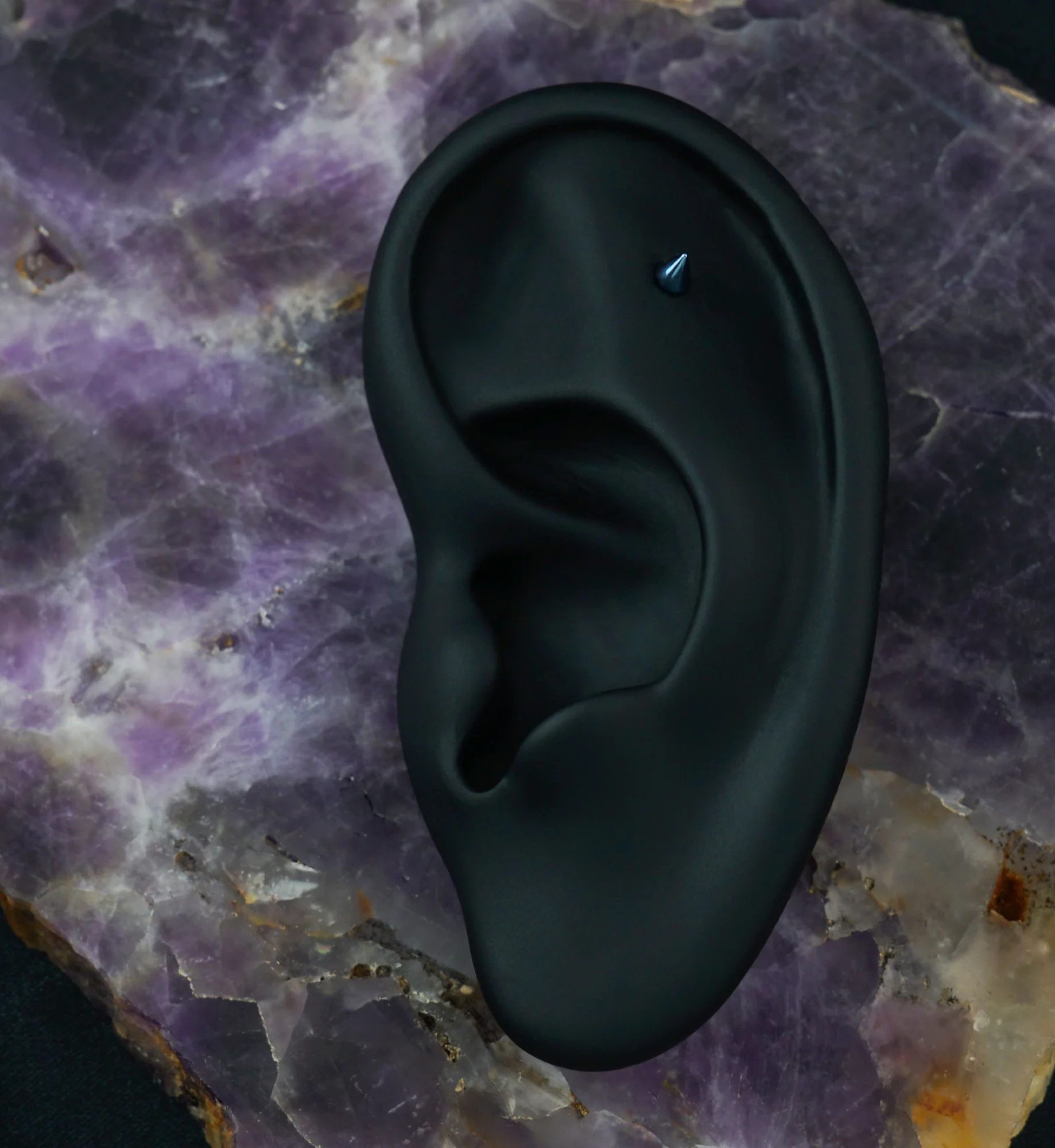 Blue PVD Spike Labret Flatback - Image 2
