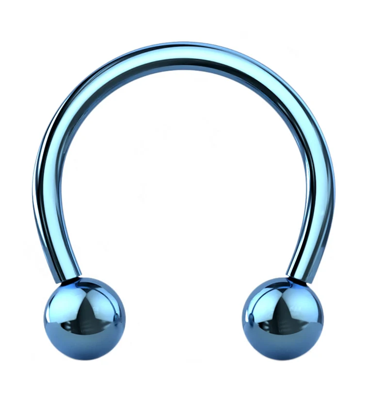 Blue PVD Titanium Circular Barbell