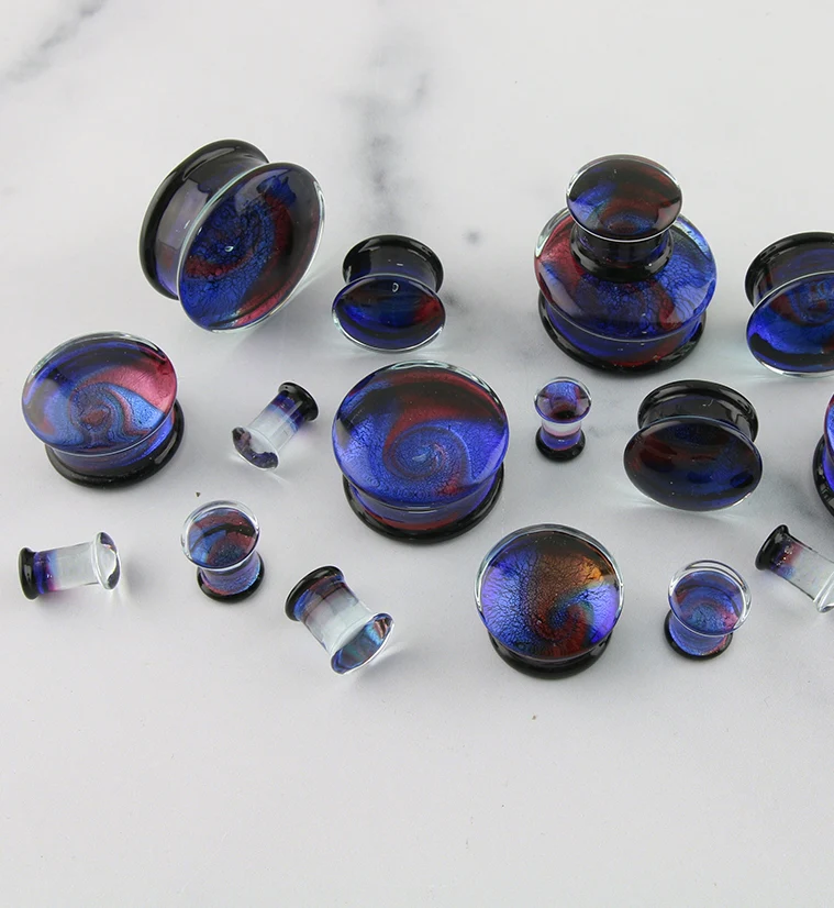 Blue & Red Dichroic Glass Plugs - Image 2