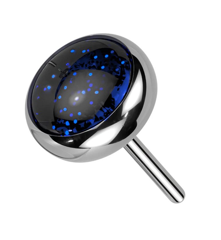 Bezel Blue Sandstone Titanium Threadless Top - Image 3