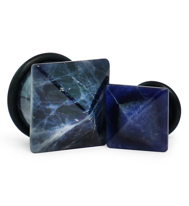 Blue Sodalite Stone Squared Plugs