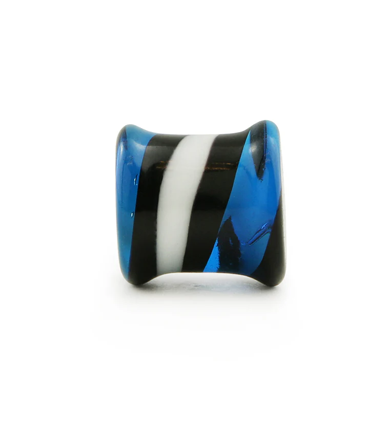 Blue Spiral Design Glass Plugs - Image 4