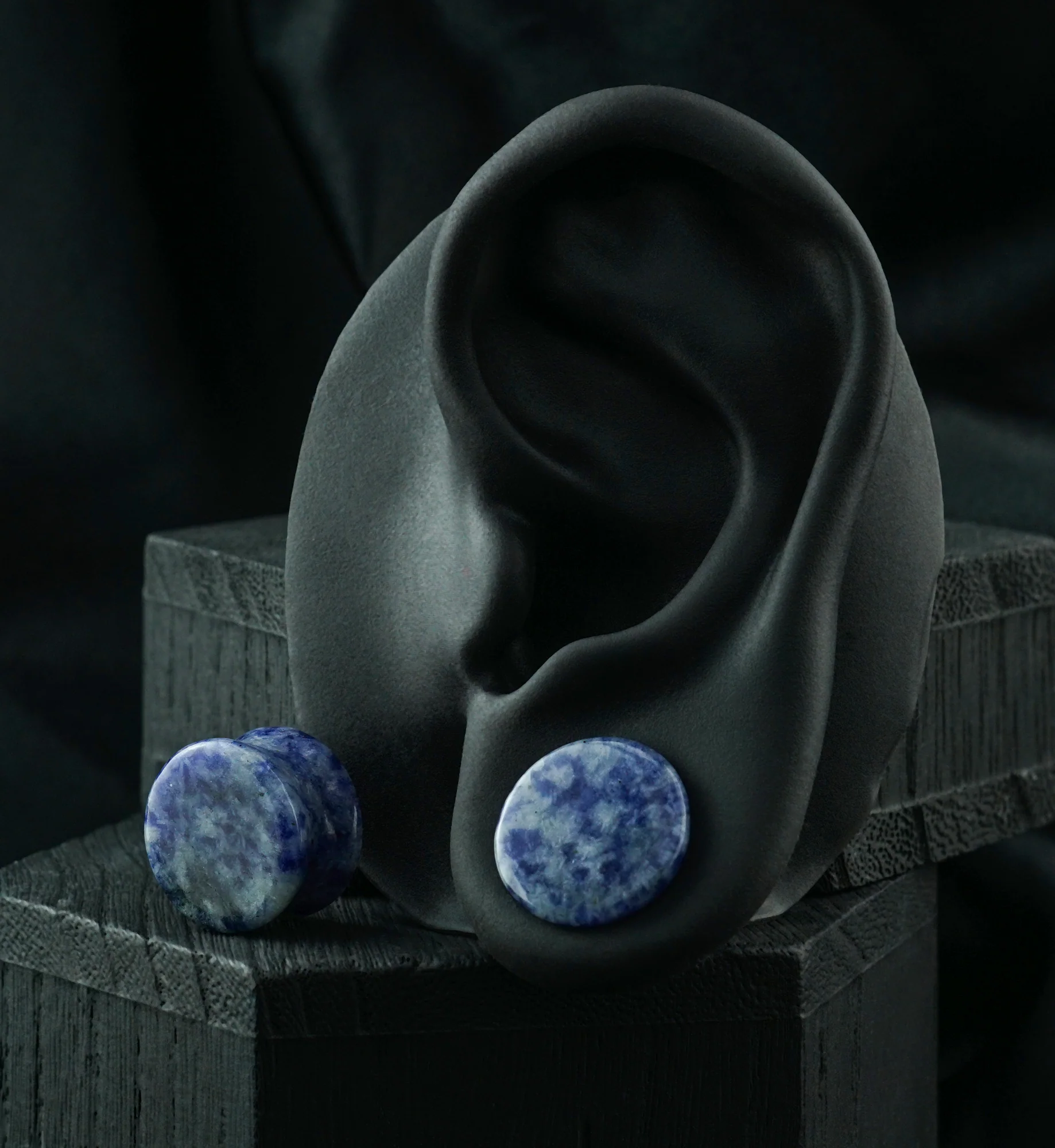 Blue Spot Jasper Stone Plugs - Image 2