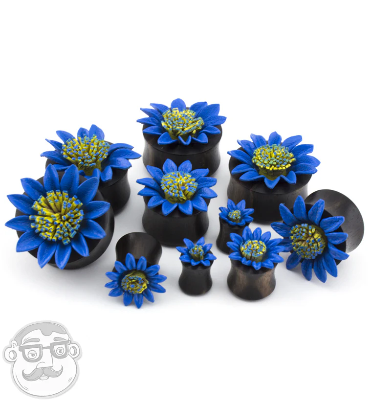Blue Sunflower Sono Wood Plugs - Image 3