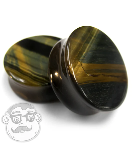 Blue Tigers Eye Stone Plugs - Image 11