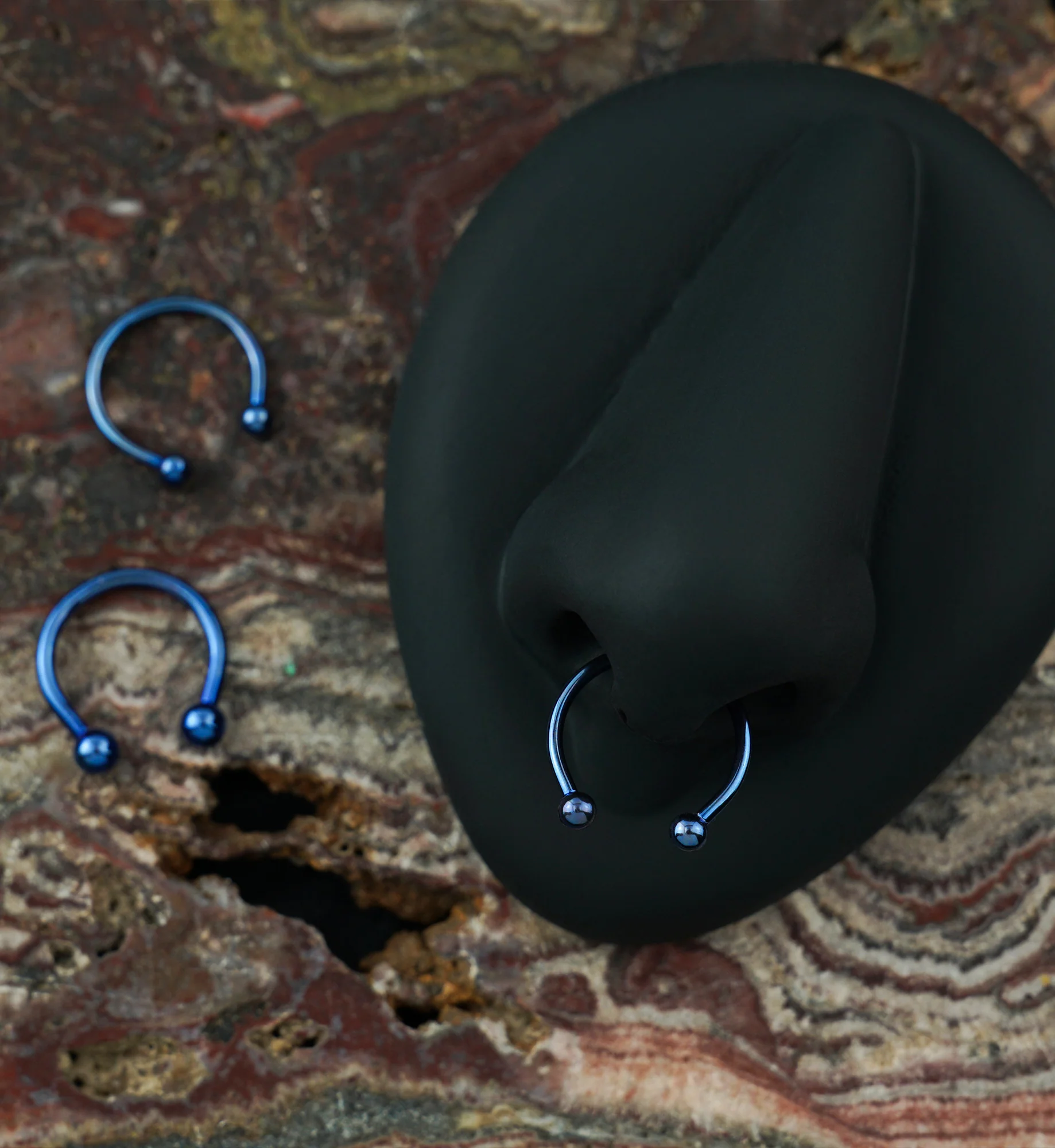Blue Titanium Circular Barbells - Image 2