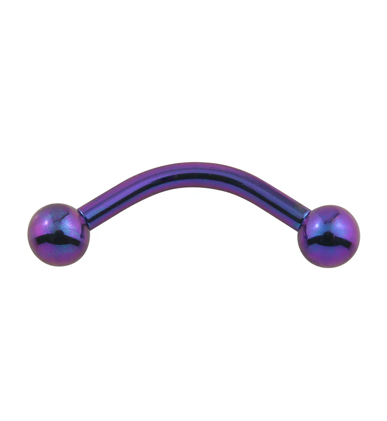 Blurple Titanium Internally Threaded Curved Barbell - Image 4